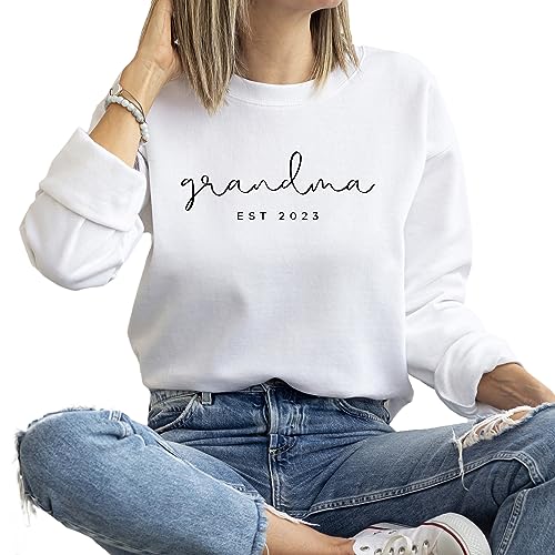 Verita Culture Grandma Women'S Long Sleeve Custom Est Crewneck Sweatshirt thumb #6
