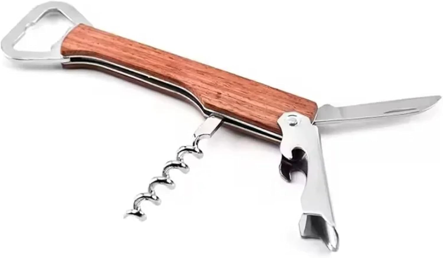 Wood Blank Bottle Opener Wine Corkscrew Professional Bottle Opener and Cutter Stainless Steel Bottle Remover For Kitchen Tool(Maple - 1PCS)