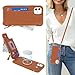 Cavor for iPhone 11 Wallet Case with Card Holder for Women,Compatible with Magsafe,Phone Case for iPhone 11 Crossbody Phone Case with Strap,Leather Zipper Cover-Brown