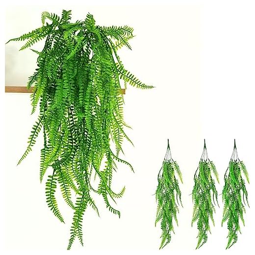 Kit 3 Pendente de Samambaia Folhagem Artificial 82cm Decoração para Vaso