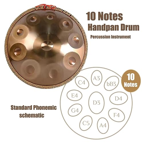 Handpan Drum Steel 22 pulgadas 10 notas D menor negro miniatura 7