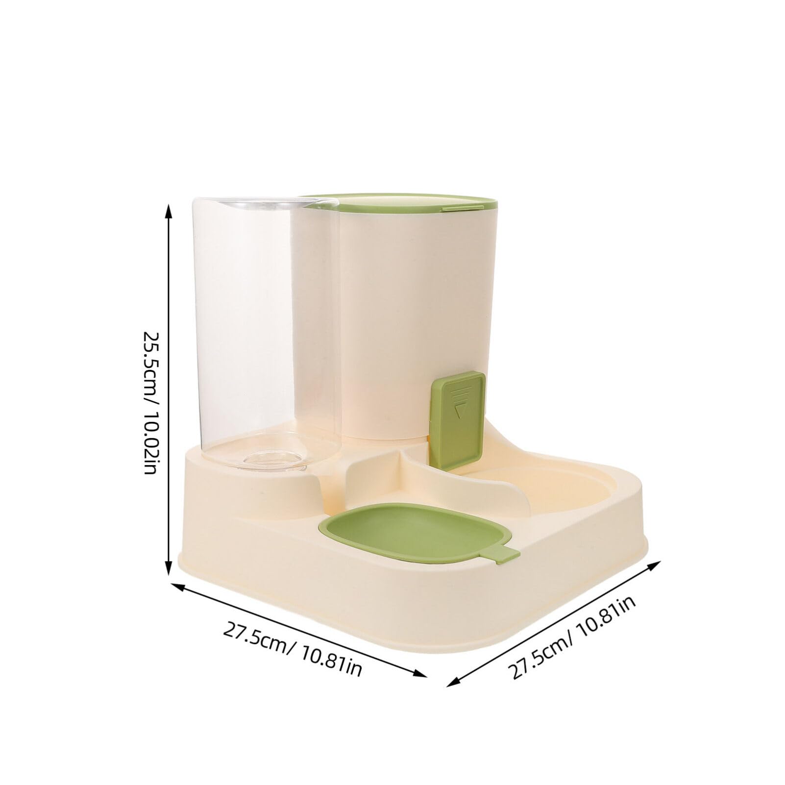 Dispenser Grande e Gatti Acqua per Cani per Cibo Automatico Capacità | Bottiglia Acqua Trasparente, Separazione Secco e Umido, Materiale Pp, 1, 3 l Acqua e 2, 3 l Cibo