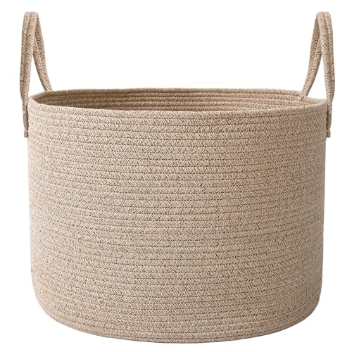 JMvicyroam Woven Blanket Basket,65L Large Rope...