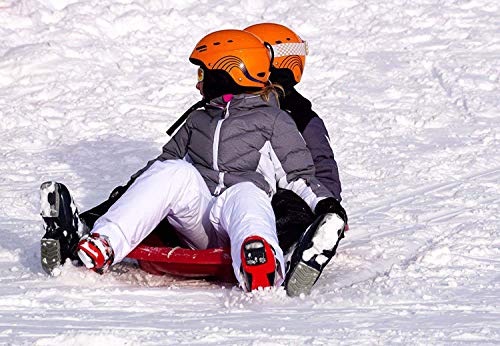 Avalanche Brands - Classic Downhill Toboggan Snow Sled Includes Pull Rope and Handles (Black 35") - Fit for 2 Riders