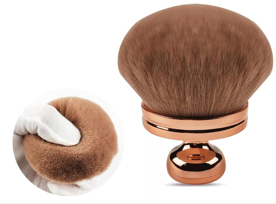 Large Self-Tanning Brush, Extra-Large Makeup Brush, Oval-Shaped Body Makeup Applicator, Professional Makeup Blending Tool, PBT Nylon Bristles, Rose Gold, for Face and Body