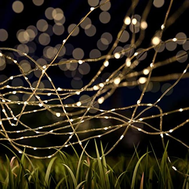 Pure Garden Solar-Powered 100 Fairy Lights, Warm White