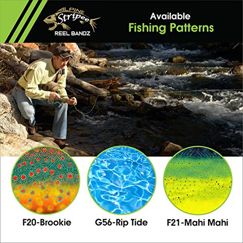 Alpine Innovations Stripee Reelbandz 3 Pack - Universal Fit Fly Fishing Reel Cover To Prevent Line Tangles (Large, Brook Trout) #TOP6