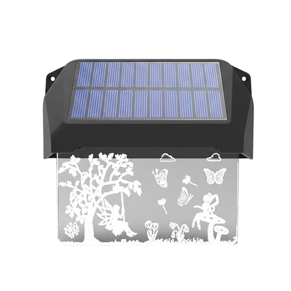 Hndhbfgrt 2 Pack Solar Fence Lights 2 Pack 3 White Modes Solar Fence Lights Fairy Butterfly Pattern 3 White Modes IP65 Waterproof for Backyard Railings Steps Patio Walls