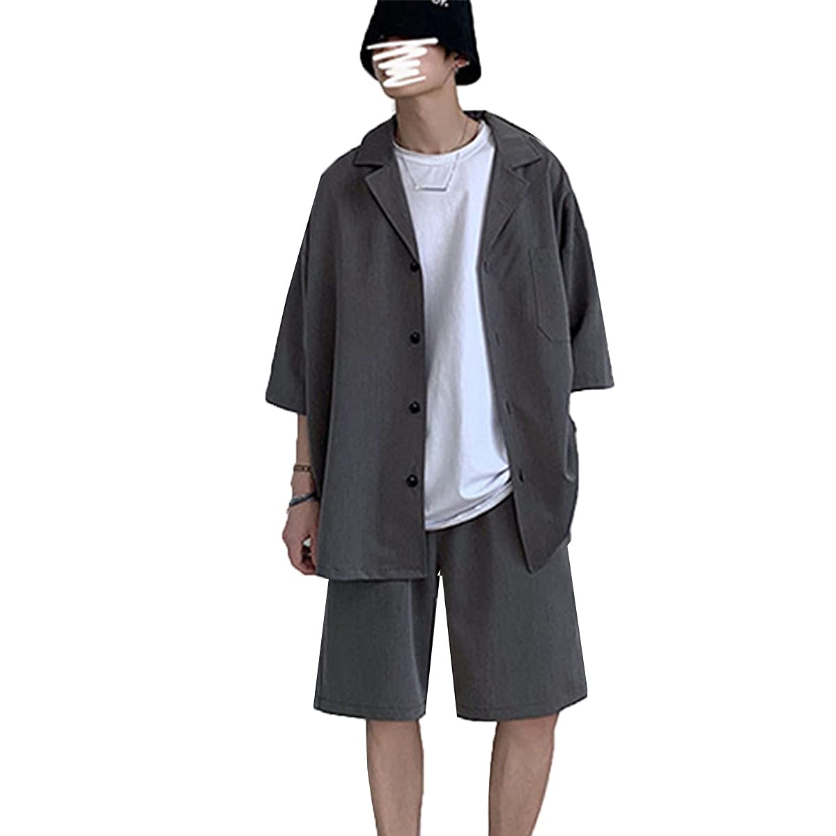 Amazon.co.jp: セットアップ メンズ ジャケット ハーフパンツ ショート