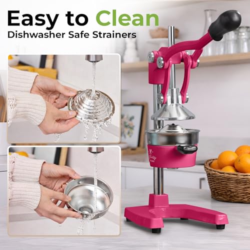 Image of Zulay Kitchen Cast Iron Juicer - Easy-to-Clean Heavy-Duty Manual Juicer, Professional Citrus Juicer - Stainless Steel Lemon Squeezer - Manual Citrus Press & Orange Squeezer - Orange Juicer