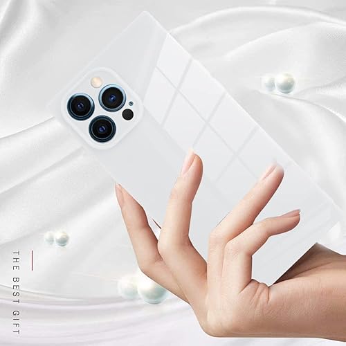 Miniatura 5 de LSL Funda compatible para iPhone 12 Pro, cuadrada, de TPU suave, color blanco, anticaídas, antiarañazos, absorción de golpes, funda protectora