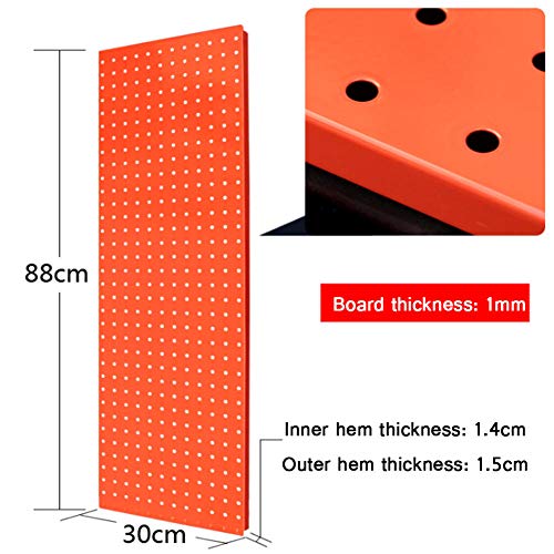 Wytrzymała metalowa ściana pegboardowa, 88 x 30 cm, schowek na narzędzia, do domu, biura, garażu i warsztatu, idealny system majsterkowania i narzędzi