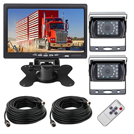 CAMECHO Rückfahrkamera Set mit DVR,9 Zoll LCD Monitor mit Zwei AHD