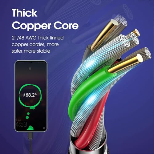 Image of [2Pack 10ft] Cable Compatible with iPhone 15 Pro, USB C Type Cable,USB A to Type C Compatible with Samsung Galaxy S9 S10 S8 Plus-Black