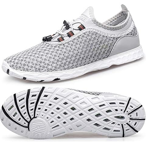 DOUSSPRT Women's Water Shoes Quick Drying Sports Aqua Shoes Grey Size 8 Cover