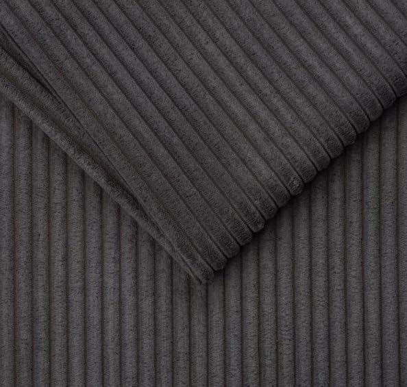 TAPHICEROS Cord Stoff, Graphit, 100cm x 142cm, Meterware, Polsterstoff Material, Möbelstoff, Dicker Rippenstoff, Kord-Stoff, Bezugsstoff, Dekostoff für DIY Möbel Sofa Couch Kissenbezüge Kleidung