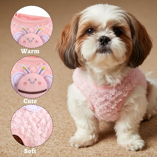 3 Pcs Kitten Clothes, Yorkie, Chihuahua Puppy Clothes, Colorful Teacup Dog Cat Vest with Bee Dolls, Soft Small Dog Sweater, Cute Puppy Jumper for Mini Newborn Dogs,Cat (XX-Small) - Image 6