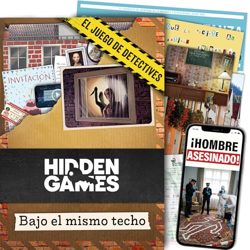 Hidden Games Escena del Crimen: Bajo el Mismo Techo, crimenes imperfectos, Exit Juego de Mesa de Misterio y Detectives cooperativo en prisión, 1-6 Jugadores, a Partir de 14 años, en español.