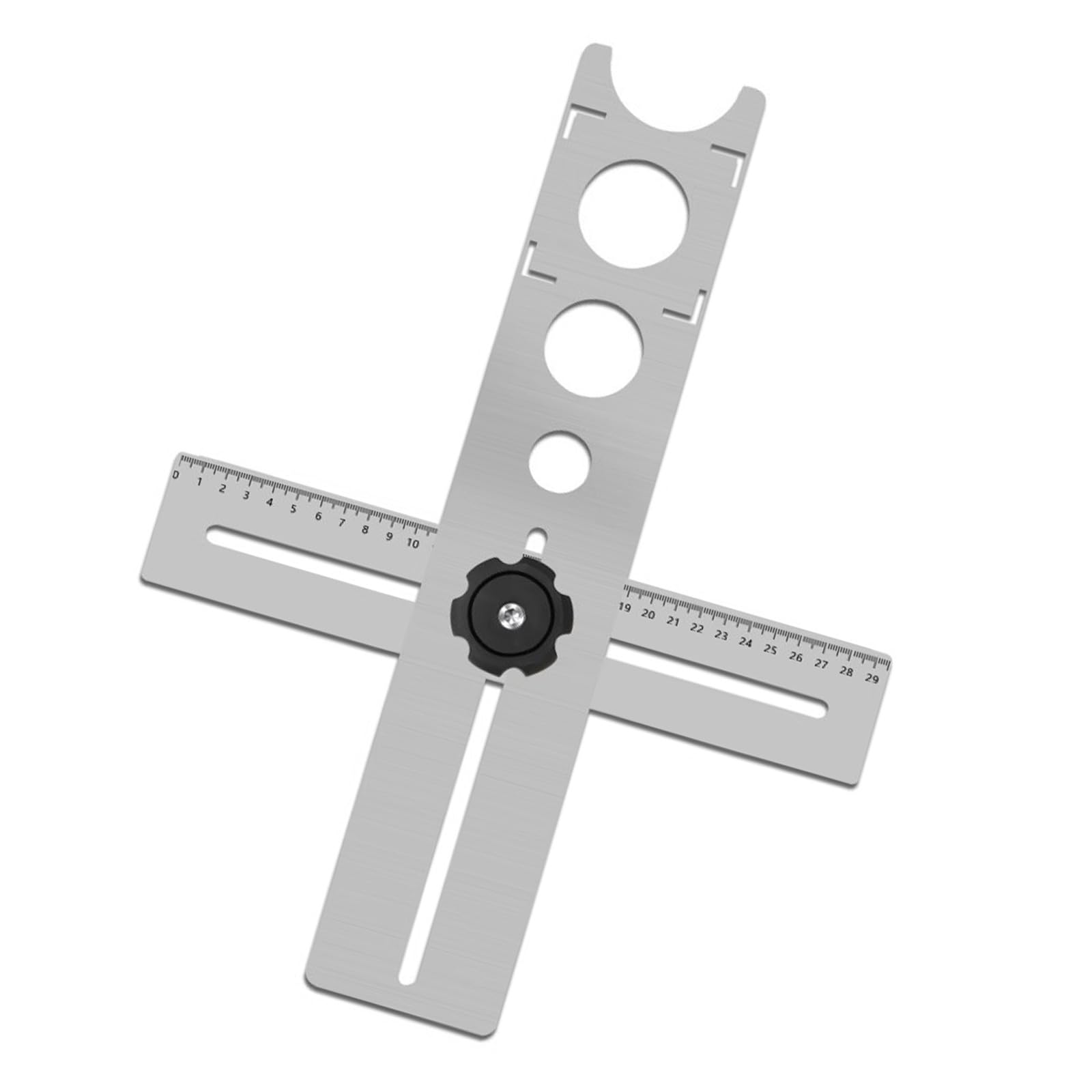 40cm Ceramic Glass Hole Locator Ruler for Multiple Size Stainless Steel Adjustable Measuring Punching Tool Manual Tool