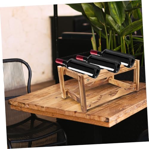 Soporte para botellas de vino estilo europeo de madera miniatura 3
