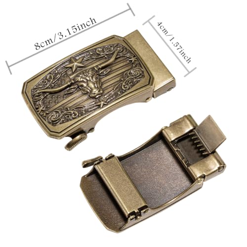 Image of Dubulle Mens Ratchet Belt Gold Click Buckle Adjustable Leather Belts