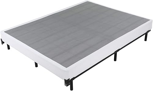 Miniatura 5 de Base de cama de tamaño matrimonial, base de metal resistente de 7 pulgadas para somier, soporte de 9 patas, antideslizante, sin ruido, fácil