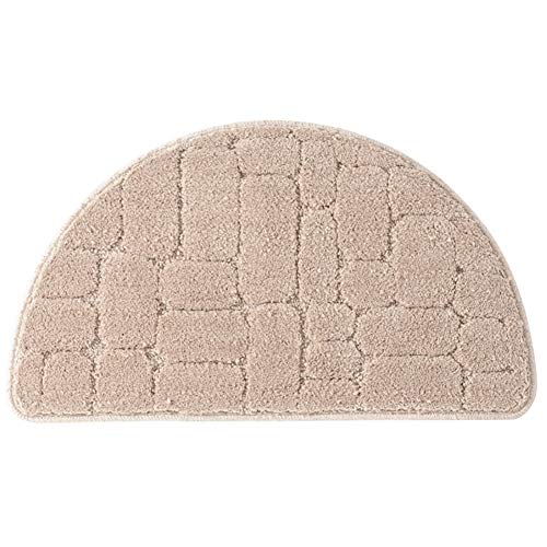 Tapis de sol absorbant en microfibre semi-circulaire - Tapis d'entrée demi-lune - Tapis de cuisine - Envers antidérapant