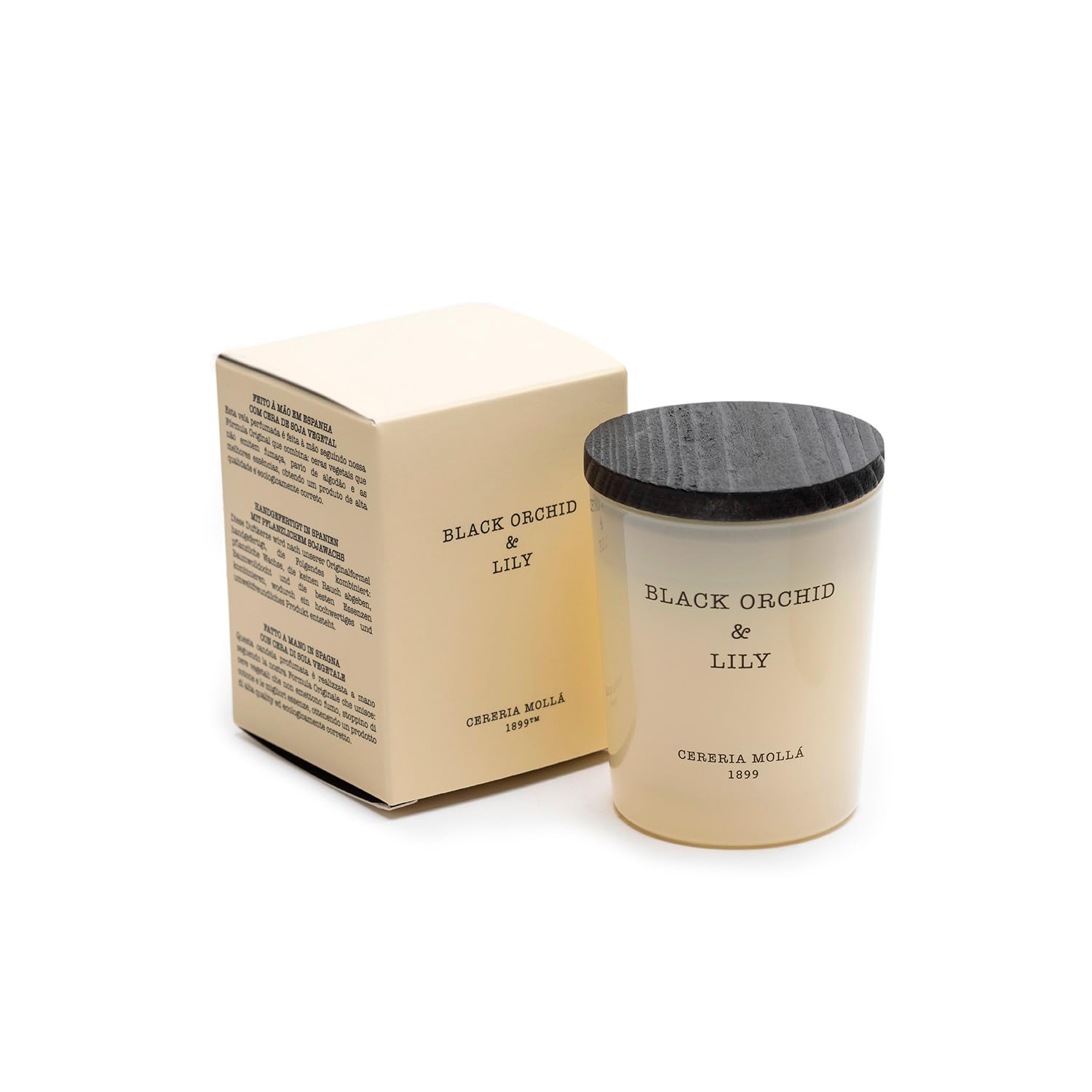 CERERÍA MOLLA 1899 | Vela Mini Black Orchid & Lily | Velas Aromáticas de 1 Mechas | 20 horas de duración | Vela con Fragancias Naturales | Envases Reciclables | Vela Artesanal