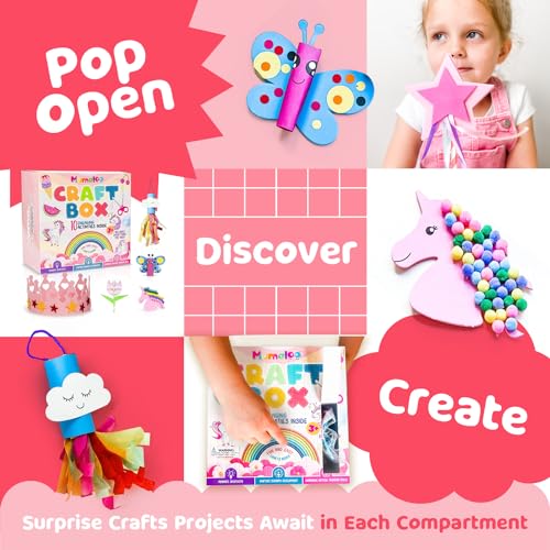 Image of Mumaloo Kids Craft Kit - 10 Unicorn & Mermaid Art Projects | No Mess . All Supplies Included . Ages 3 4 5 6 7 8 . Educational Gift for Girls . Toddler Arts and Crafts