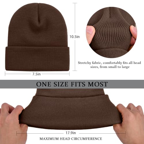 Image of ZOORON Beanie for Women Men Ski Watch Cap Cuffed Plain Skull Knit Hat Soft Fisherman Winter Hat