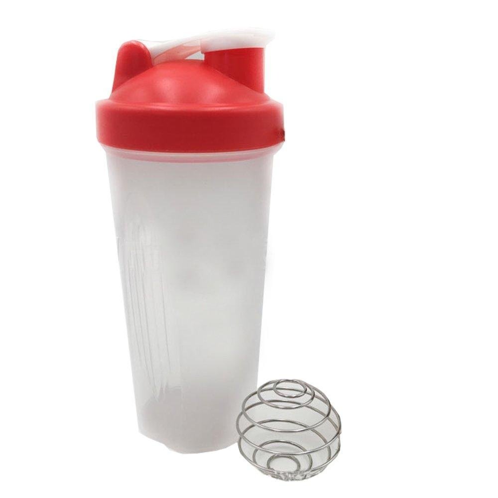 IRIS Mix Whip Blend & Shake Clear Classic Colored Screw Top Shaker Bottle Sport Mixer Smoothie Protein Weight Loss Shakes & Powders 20oz Red-image-33