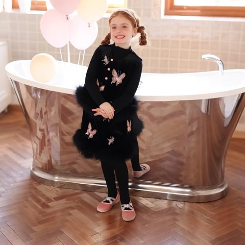 THEE BRON Toddler Dress Shoes Flower Girls Glitter Mary Jane Ballerina Flat Shoes2