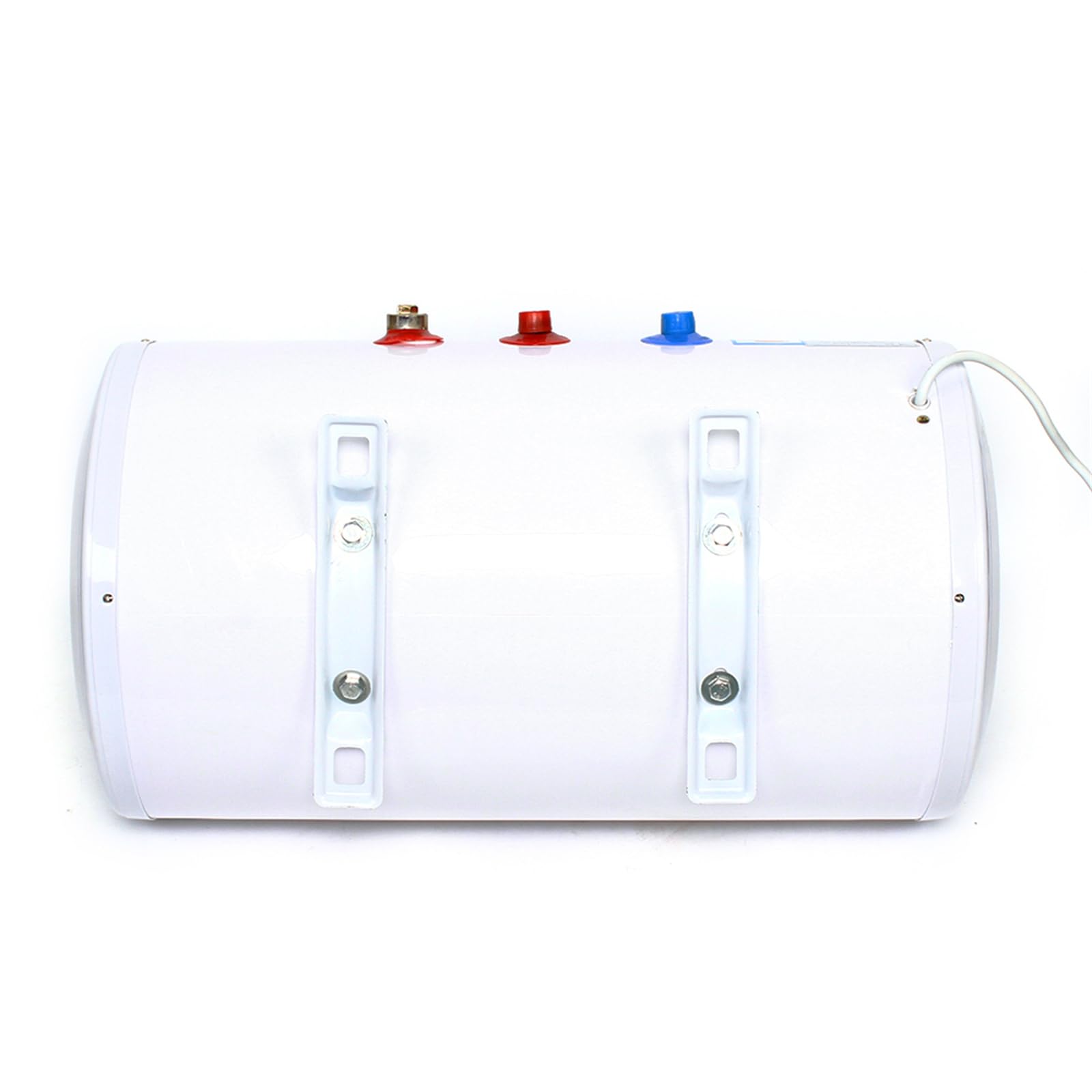 Scaldabagno elettrico orizzontale da 50 l, scaldabagno elettrico, scaldabagno elettrico, serbatoio per acqua calda, termostato a 30 – 75 °C, bianco