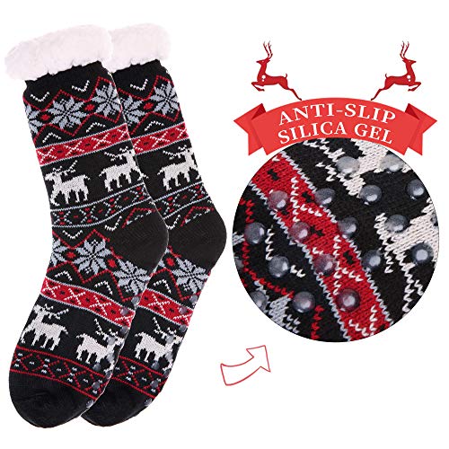 Sdbing 43211-31968 Slipper Socks For Women With Grippers, Winter Warm Fuzzy Indoor Christmas Gifts Socks thumb #1