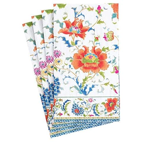 Caspari Chinese Ceramic Paper Guest Towel Napkins in White, 15 Per Package Cover