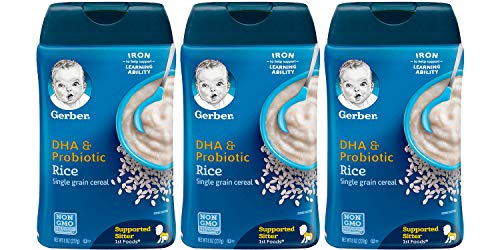 Gerber Baby Cereal with DHA and Probiotics, Single-Grain Rice Formula