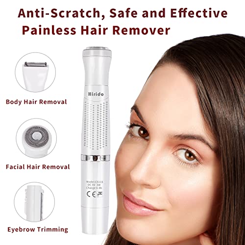 Electric Eyebrow Trimmer, Finishing Touch Flawless Facial Hair Remover Device For Women, 3 In 1 Rechargeable Body Hair Removal Kit, Painless And Flawless Facial Hair Groomer For Lady Face Body, White #TOP1