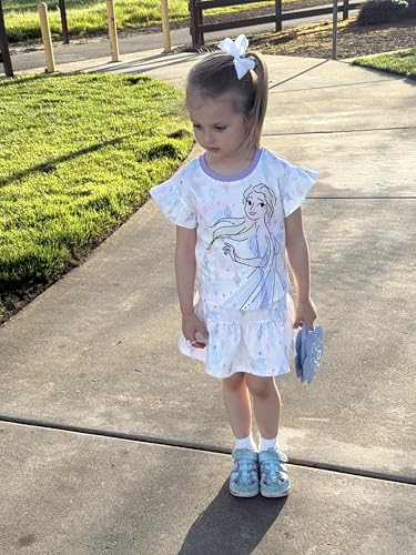 Image of Disney Frozen Elsa Minnie Mouse Stitch Princess Girls' Skirt Sets Ruffle Short Sleeve Clothes 2pcs Outfits Summer Dress 2-9Y