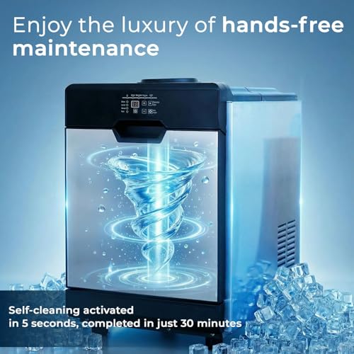 Image of Kilig CT Ice Maker | 45 Clear Ice Cubes in 12-20 Mins | Dual Water Supply (RO Inlet + 20L Can) | 13 Ice Thickness Levels | Slow-Melting Ice | Self-Cleaning | 6 Kg Storage - Silver /Black