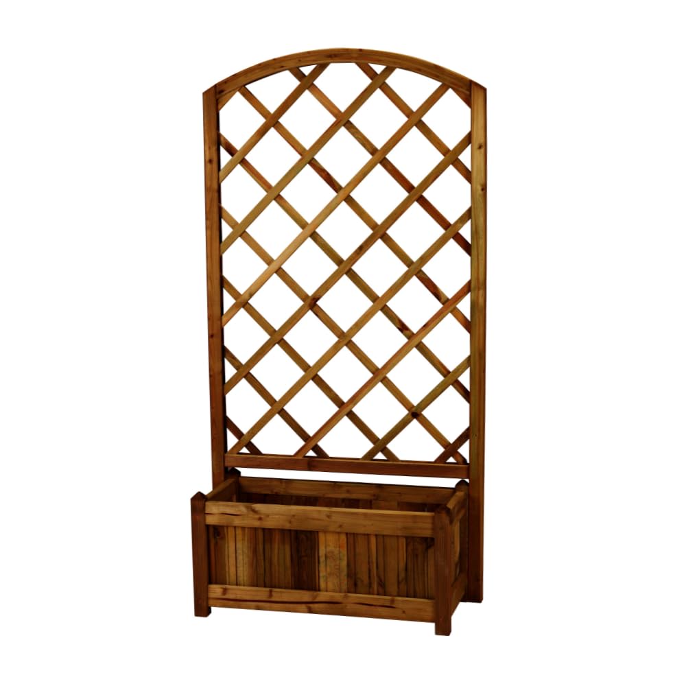 TheGoodGarden Fioriera con grigliato ad arco Rosy 90x36x h 172 cm colore Noce