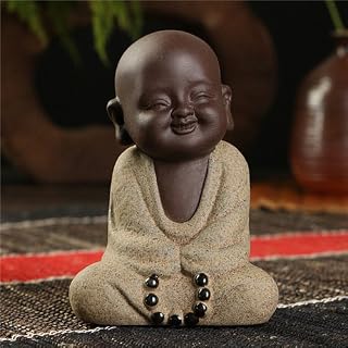 LKXZYX buddha statue garden ornament handicrafts buddah budha outdoor Sand Figurines Tea Statues Small Monk Sand Ceramic Home Club Geomantic Decoration