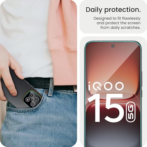 Image of FIRST MART Military-Grade Gorilla Tempered Glass for iQOO 15 With Black Camera Lens Protector & Installation Kit | Edge to Edge Coverage, Case Friendly, Anti-Scratch | Black