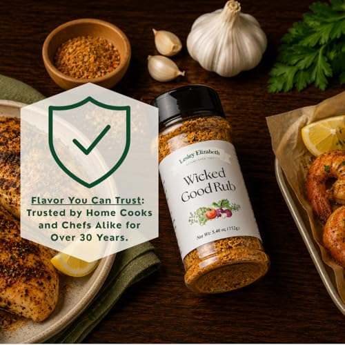 Image of Lesley Elizabeth Wicked Good Rub - All-Purpose Gourmet BBQ & Grill Seasoning for Chicken, Beef, Pork & Vegetables | Bold Flavor Spice Blend for Cooking & Roasting