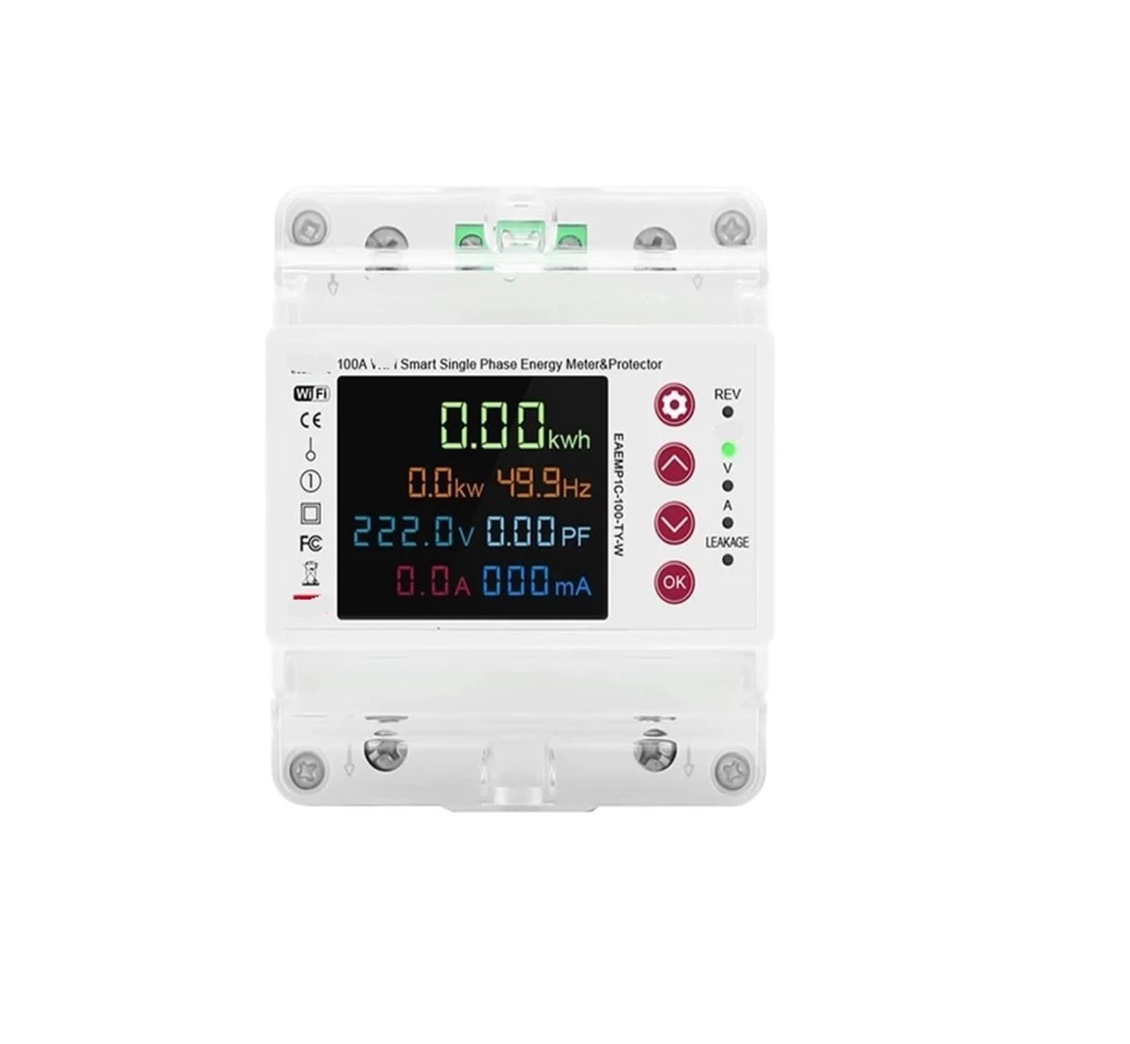 VSPPJYFG 2P 100A Intelligent Bidirectional Power Kilowatt-Hour Meter Leakage Over-Voltage Protector Relay Switch Current Limiter