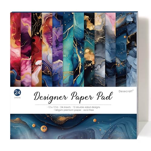 Papier décoratif marbré foncé 30,5 cm, l'élégance pour vos projets d'art
