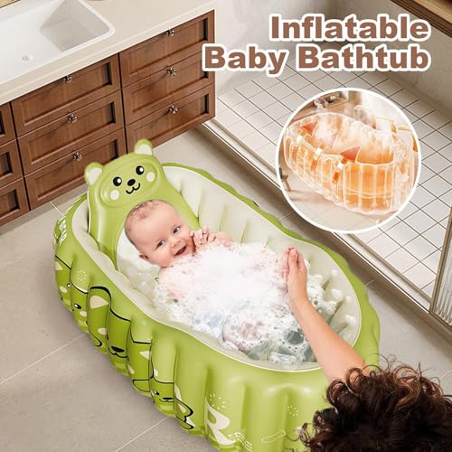 Bain portable pour bébé gonflable et pliable avec pompe de gonflage - 2