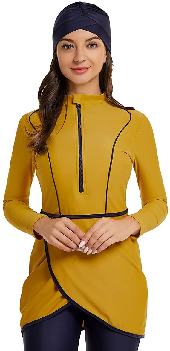BlueSnow Costume da Bagno Musulmano per Donna a Copertura Totale Costumi da Bagno modesti Musulmani Nuoto Burkini Costume