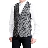 Material: 100% Polyester Jobeline klassische Herren Kellner Weste, Serviceweste Montego, Gastronomie, Service, Bar, Farbe:silber;Deutsche Größe:50