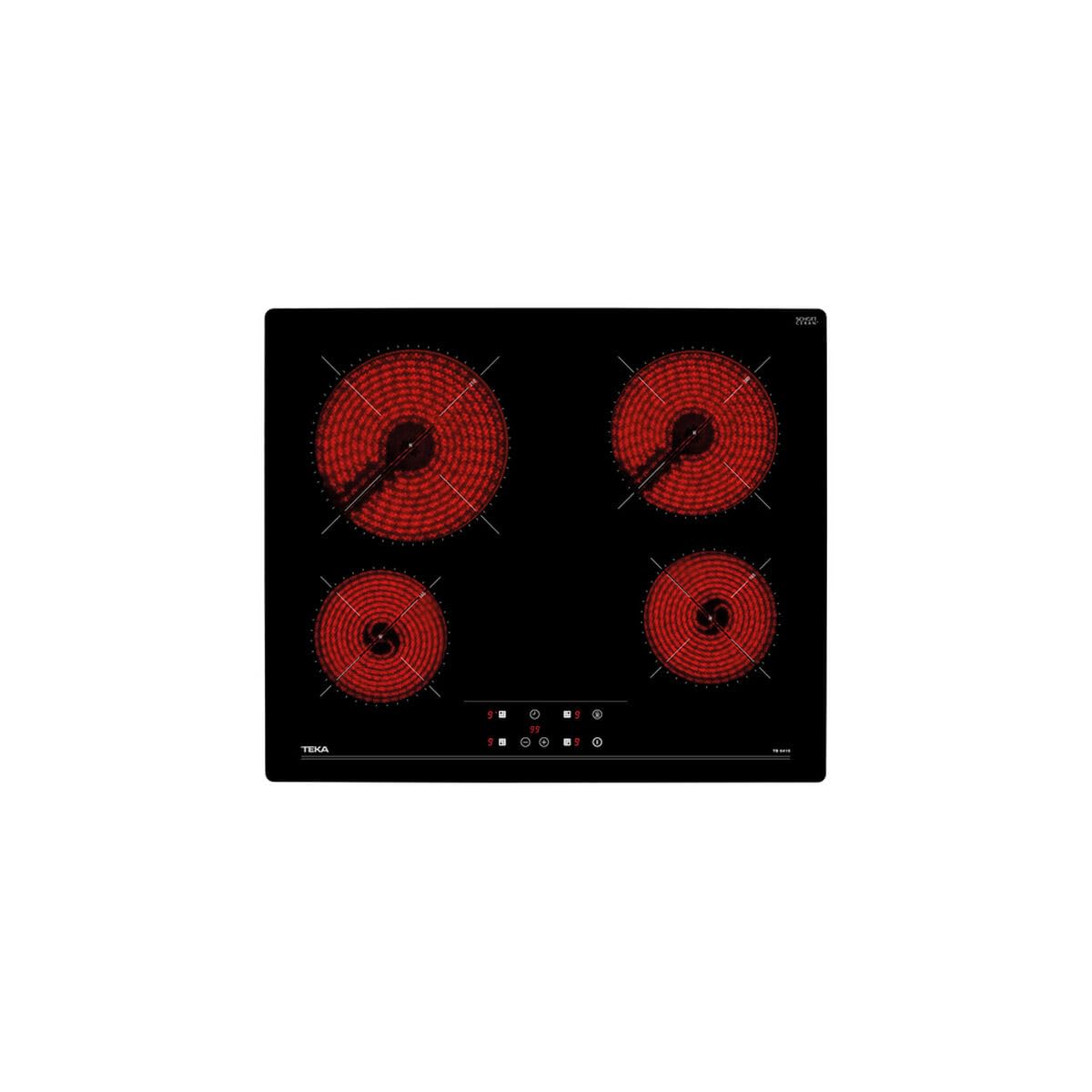 TEKA Placa Vitrocerámica 60 cm, 4 Fuegos, Touch Control Multislider, Indicador de Calor Residual, Función Stop & Go, Modelo TB 6415