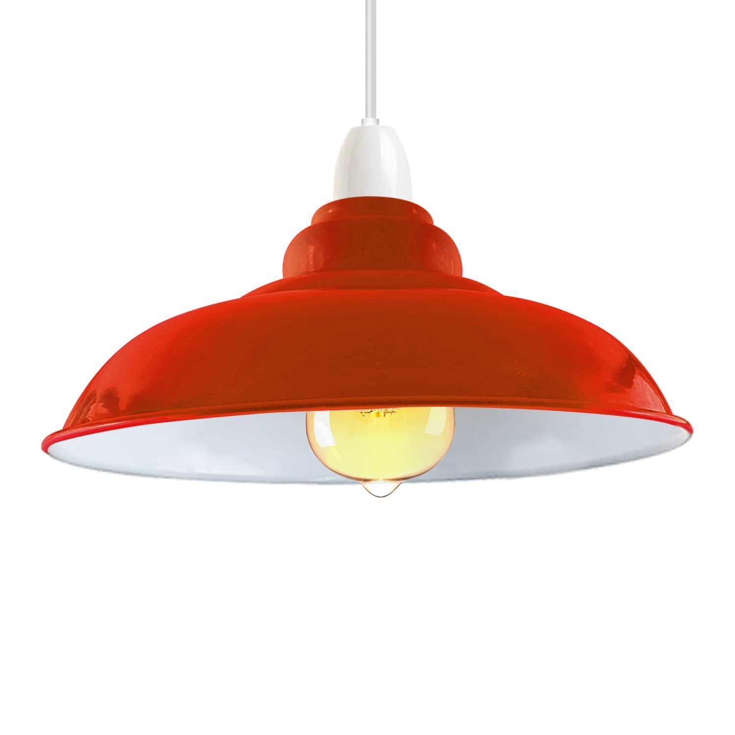 Metal Orange Lamp Shades Living Room Ceiling Pendant Light Shade 32cm Easy Fit Lampshades Only for Industrial Ceiling Light Fitting Bedroom, Kitchen Light Shade โ image 1